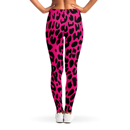 Hot Pink Leopard Print Women's Leggings