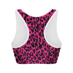 Hot Pink Leopard Print Women's Sports Bra