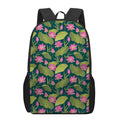 Hot Pink Lotus Pattern Print 17 Inch Backpack