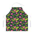 Hot Pink Lotus Pattern Print Adjustable Apron
