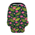 Hot Pink Lotus Pattern Print Baby Seat Cover