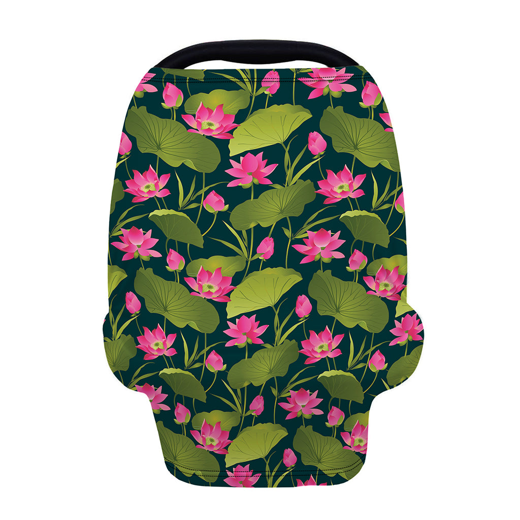 Hot Pink Lotus Pattern Print Baby Seat Cover