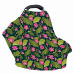 Hot Pink Lotus Pattern Print Baby Seat Cover