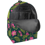 Hot Pink Lotus Pattern Print Backpack