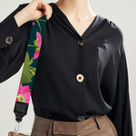 Hot Pink Lotus Pattern Print Bag Strap
