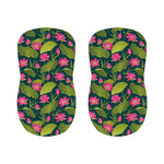 Hot Pink Lotus Pattern Print Bar Stool Covers