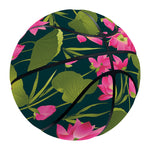 Hot Pink Lotus Pattern Print Basketball