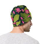 Hot Pink Lotus Pattern Print Beanie