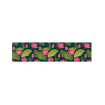 Hot Pink Lotus Pattern Print Bed Runner