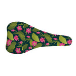 Hot Pink Lotus Pattern Print Bicycle Seat Cover