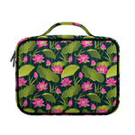 Hot Pink Lotus Pattern Print Briefcase Bible Bag