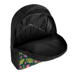 Hot Pink Lotus Pattern Print Casual Backpack