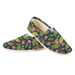 Hot Pink Lotus Pattern Print Casual Shoes