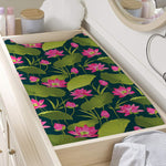 Hot Pink Lotus Pattern Print Changing Pad Cover