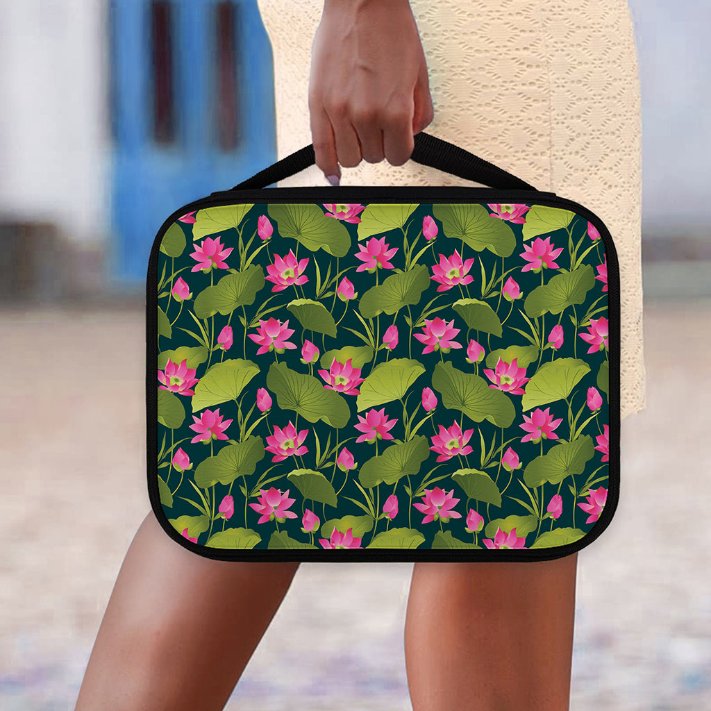 Hot Pink Lotus Pattern Print Classic Bible Case