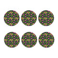 Hot Pink Lotus Pattern Print Coaster Set