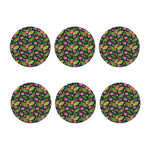 Hot Pink Lotus Pattern Print Coaster Set