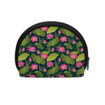 Hot Pink Lotus Pattern Print Coin Purse