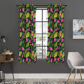 Hot Pink Lotus Pattern Print Grommet Curtain Panels