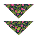 Hot Pink Lotus Pattern Print Dog Bandana