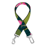 Hot Pink Lotus Pattern Print Dog Seat Belt