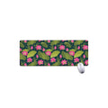 Hot Pink Lotus Pattern Print Extended Mouse Pad