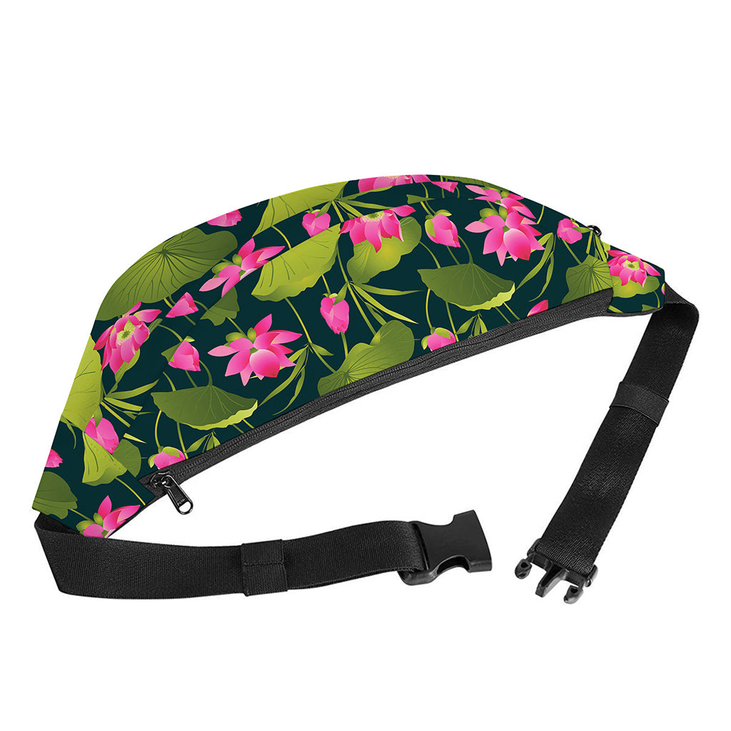 Hot Pink Lotus Pattern Print Fanny Pack