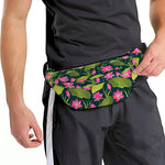 Hot Pink Lotus Pattern Print Fanny Pack