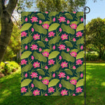 Hot Pink Lotus Pattern Print Garden Flag