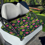 Hot Pink Lotus Pattern Print Golf Cart Seat Cover