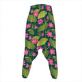 Hot Pink Lotus Pattern Print Hammer Pants