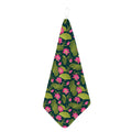 Hot Pink Lotus Pattern Print Hand Towel