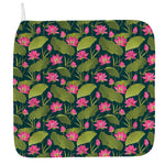 Hot Pink Lotus Pattern Print Hand Towel