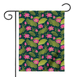 Hot Pink Lotus Pattern Print House Flag