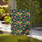 Hot Pink Lotus Pattern Print House Flag