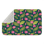 Hot Pink Lotus Pattern Print Indoor Door Mat