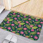 Hot Pink Lotus Pattern Print Indoor Door Mat