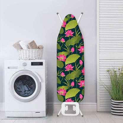 Hot Pink Lotus Pattern Print Ironing Board Cover