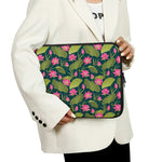 Hot Pink Lotus Pattern Print Laptop Sleeve