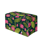 Hot Pink Lotus Pattern Print Leather Tissue Box Cover