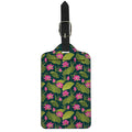 Hot Pink Lotus Pattern Print Luggage Tag