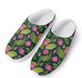Hot Pink Lotus Pattern Print Mesh Casual Shoes