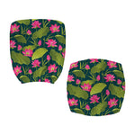 Hot Pink Lotus Pattern Print Office Chair Cover