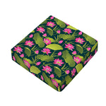 Hot Pink Lotus Pattern Print Outdoor Seat Cushion Cover