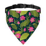 Hot Pink Lotus Pattern Print Over The Collar Dog Bandana