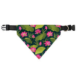 Hot Pink Lotus Pattern Print Over The Collar Dog Bandana