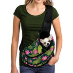 Hot Pink Lotus Pattern Print Pet Sling Carrier