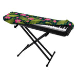 Hot Pink Lotus Pattern Print Piano Keyboard Cover