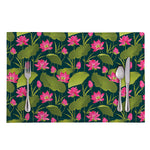 Hot Pink Lotus Pattern Print Placemat