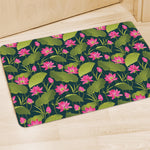 Hot Pink Lotus Pattern Print Polyester Doormat